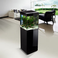 Aquarium Glossy Cube Noir Laqué LED AQUAEL - 135L