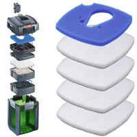 Set Coussins de Mousse Bleue et Ouate EHEIM - Lot de 5 pour Professionel 3 et 4+ 250, 350, 600 et Professionel e 350