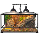 REPTIZOO Lampstatief met dubbele koepel