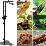 REPTIZOO Lampstatief met dubbele koepel