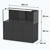 Aquaview SW 150 AQUATLANTIS Noir Laqué - Aquarium Eau de Mer 415 L